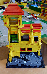 blocs de Lego, Complexió de Lego color, groc, muntada, casa, Villa, plàstic