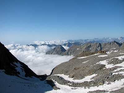 Gran paradiso, ledovec, Hora, štěrbin, LED, Alpy, sníh
