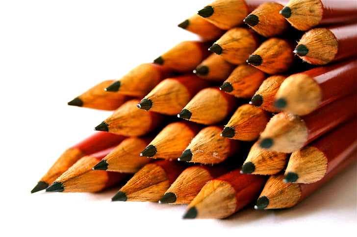 κόκκινο, μολύβι, πολλά, Σχεδιασμός, σχολείο, σωρούς, κραγιόνια