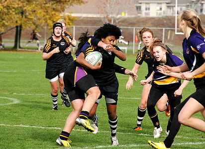 wanita, Rugby, olahraga, di luar rumah, tim olahraga, olahraga kompetitif, sekelompok orang