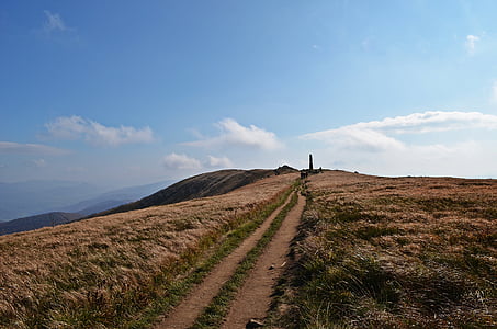 montagne, paesaggio, Panorama, Bieszczady, sentiero, autunno, vista