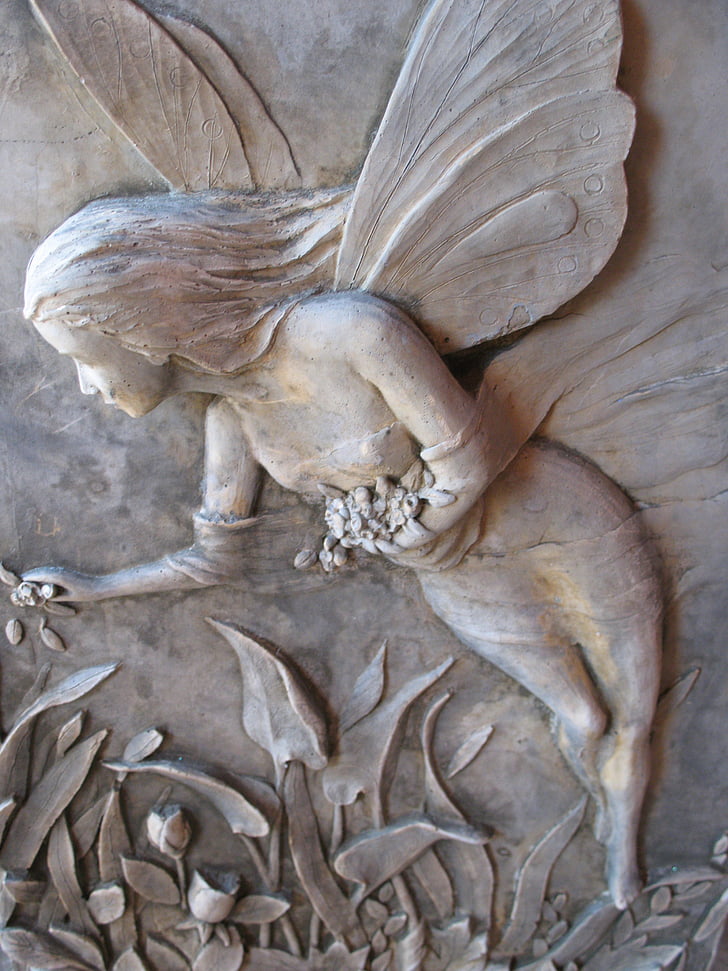 fairy, angel, garden, no people, history, marble, close-up