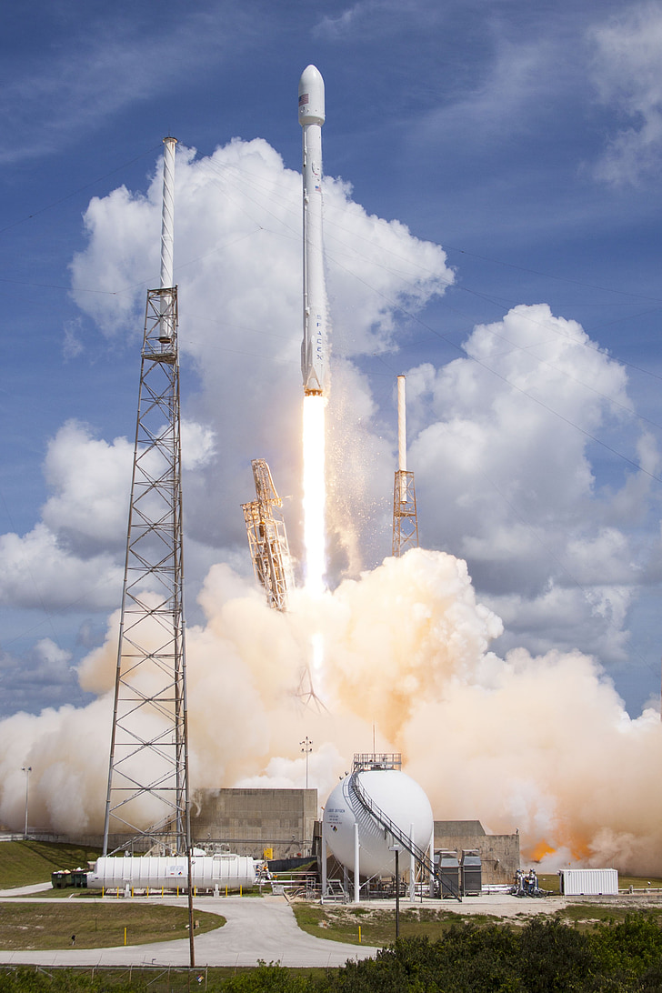 lansarea de rachete, SpaceX, Lift-off, lansarea, flăcări, propulsie, spaţiu