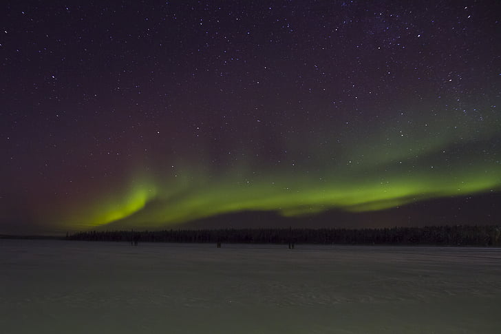 Kuzey ışıkları, Finlandiya, Lapland, Star - uzay, gece, astronomi, Aurora borealis