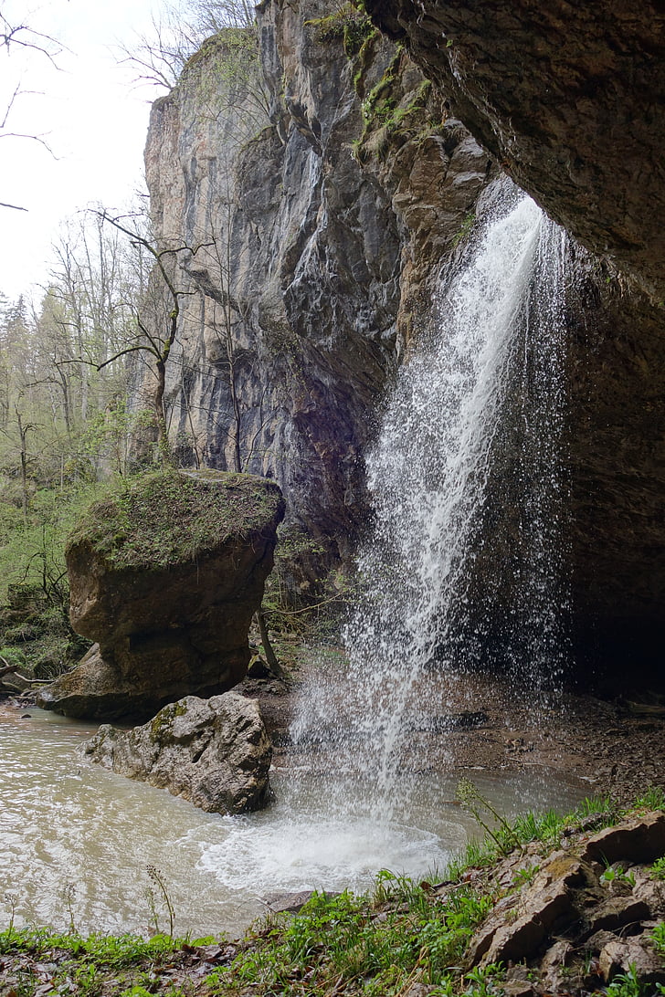 Cachoeira, Rússia, Krasnodar, acampar, natureza, floresta, água