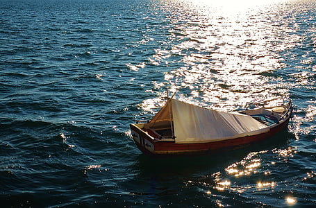 коричневый, лодка, Обложка, воды, дневное время, Рыболовное судно, океан