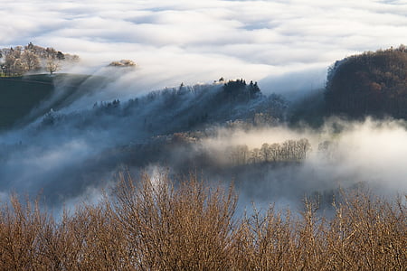 мъгла, мъгла, море от мъгла, настроение, природата, спокойствие, спокоен сцена