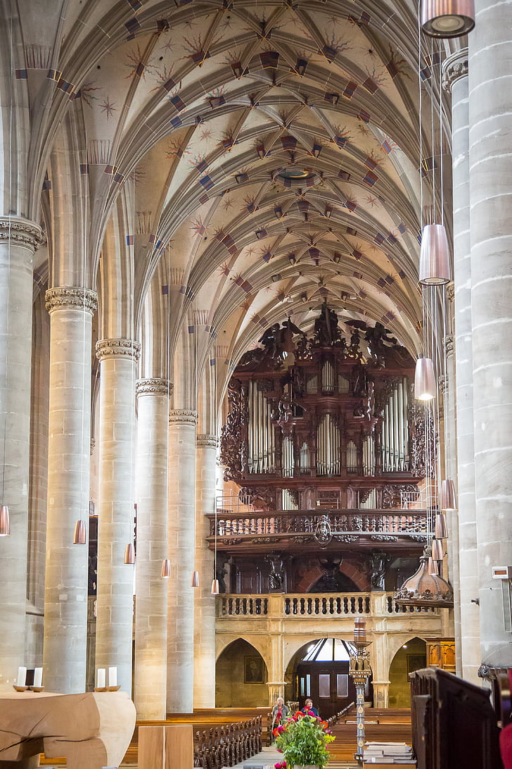 Swabia gmünd, Münster, Gothic, Parler, Gereja, organ, Kekristenan