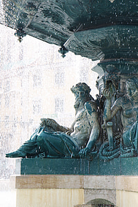 Fontana, Statua, Monumento, acqua, scultura, Lisbona, Portogallo