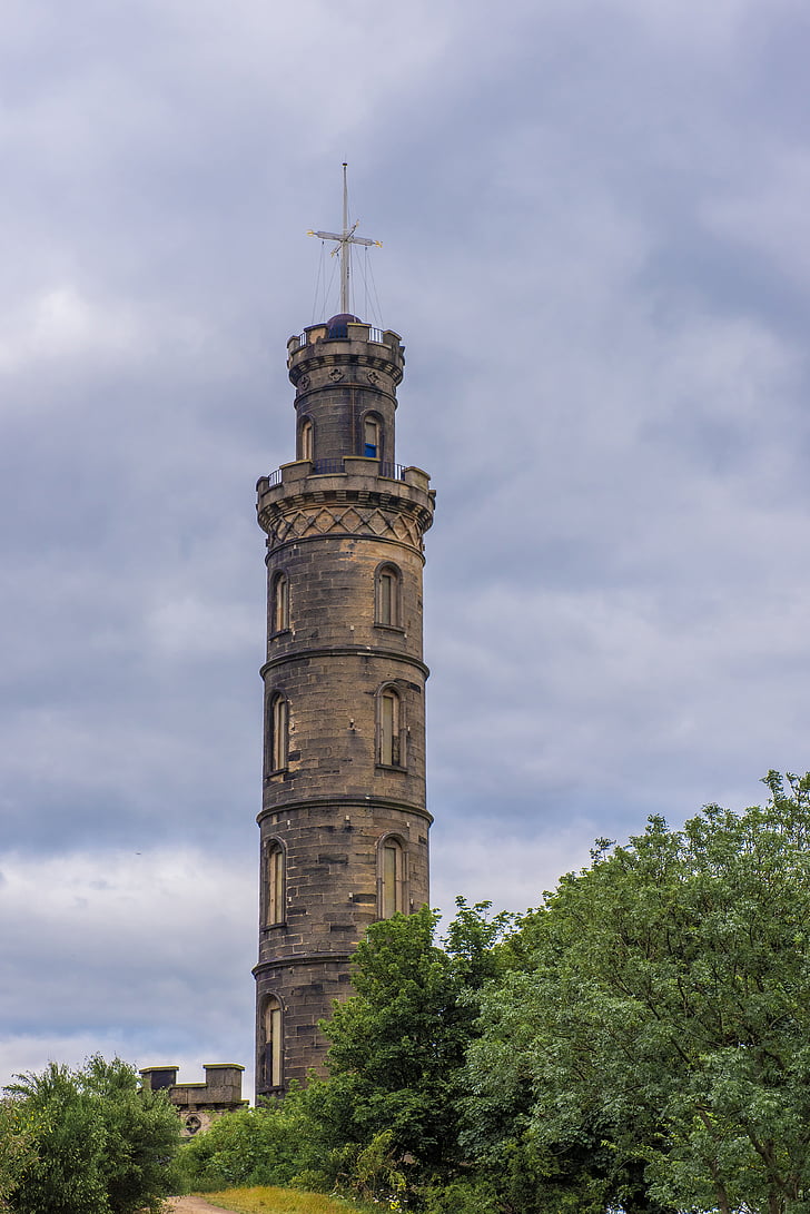 monumentet nelson, Edinburgh, Nelson, Skottland, arkitektur, platser av intresse, nationella