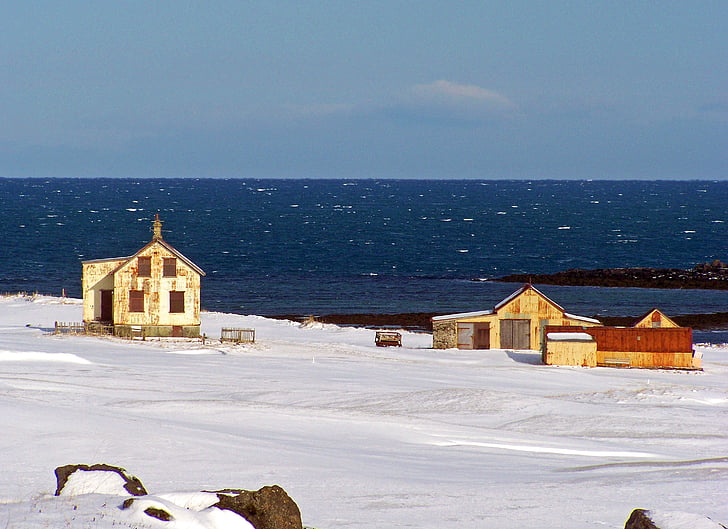 Islandija, sneg, narave, sneg krajine, pozimi, severnem Atlantiku, hladno
