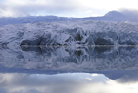 glacera, gel, neu, oceà, Mar, Badia de la glacera, reflexió