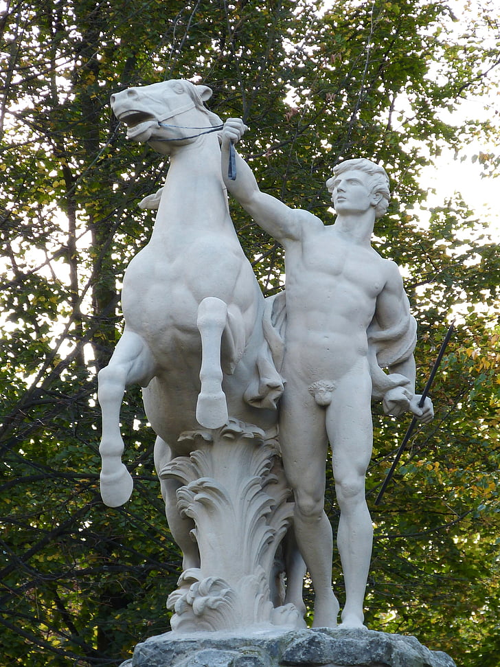 sculpture, horse, figure, statue, art, stone figure, artwork
