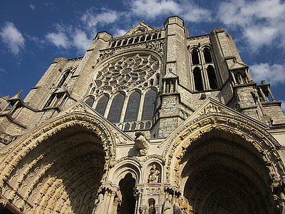 Cathédrale de Chartres, médiévale, gothique, architecture, UNESCO, France, façade