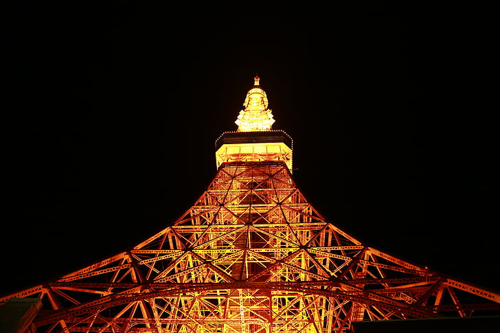 podróży, znak, Japonia, Tokyo tower, słynne miejsca, Prefektura Tokio, Wieża