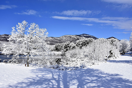 sne, vinter, landskab, december, Mountain scene, februar, naturskønne