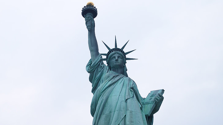 New York-i, Szabadság-szobor, Egyesült Államok, nagy alma, szobor, Lady liberty, emlékmű