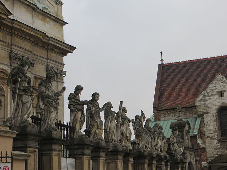Kraków, Polen, Cracow, resor, historiska, kyrkan, arkitektur