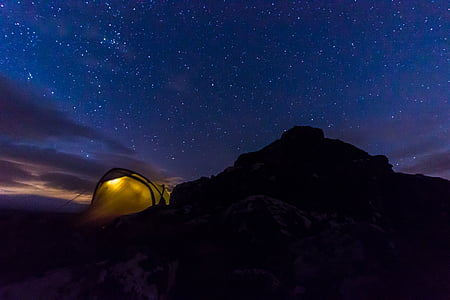 tent, night, sky, star, camping, star - space, scenics