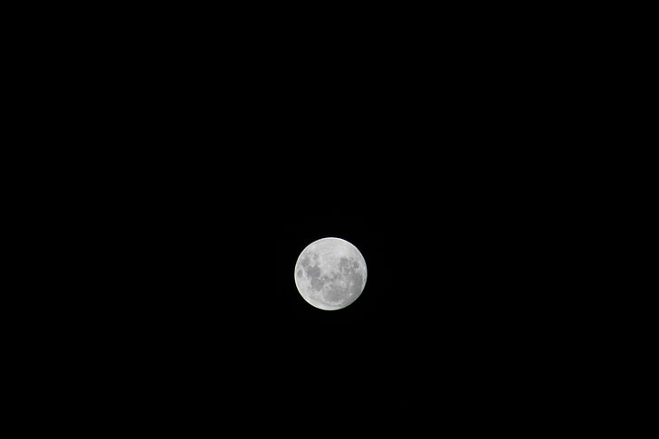 moon, night, full moon, nature