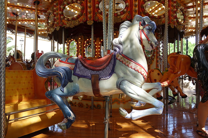 carousel, caballito, fair, horse