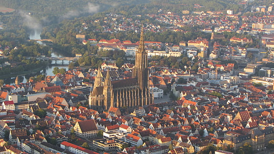 Katedra w Ulm, Ulm, Münster, Dom, Wieża, budynek, dachu