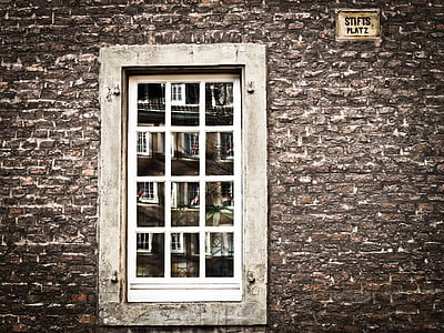 janela, espelhamento, vidro, edifício, fachada, reflexão, reflexo na janela
