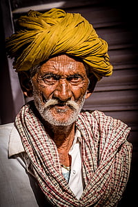 indians, portrait, man, human, turban, face, senior Adult