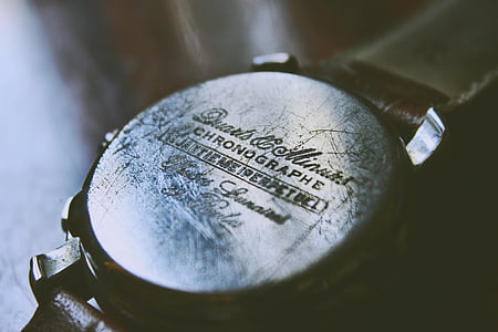 kolo, striebro, Chronograph, hodinky, backview, Vintage, náramkové hodinky