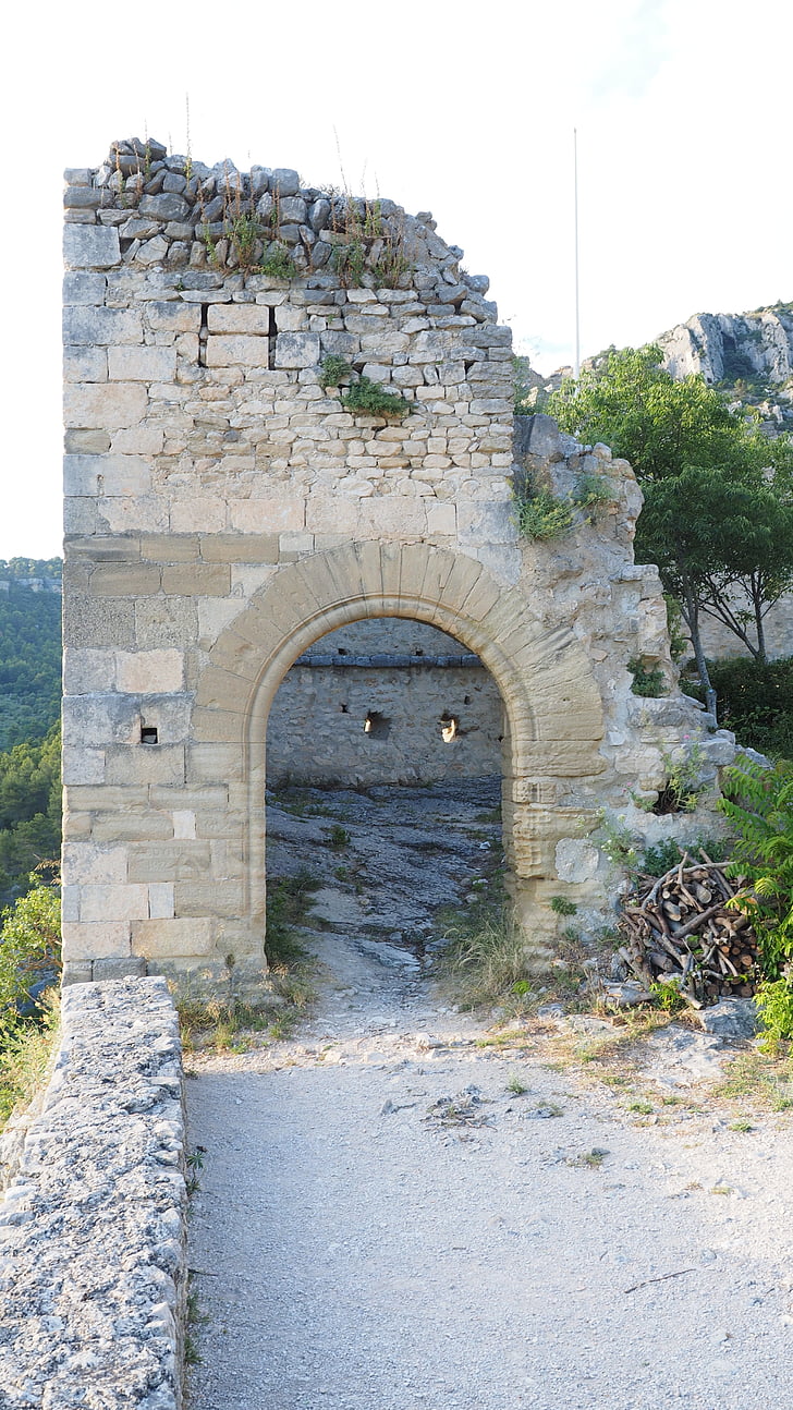 Ruine, Schloss, Ruine von Philippe de cabassolle, Burgruine, Fontaine-de-vaucluse, Frankreich, Provence