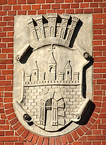 mercado municipal, Bydgoszcz, Brasão de armas, símbolo, Brasão de armas, alívio, arquitetura