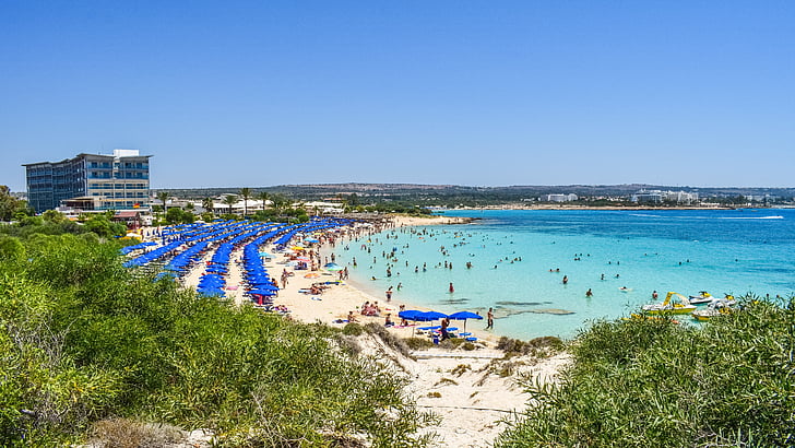 Kypr, Ayia napa, Makronissos beach, pláž, Resort, cestovní ruch, dovolená