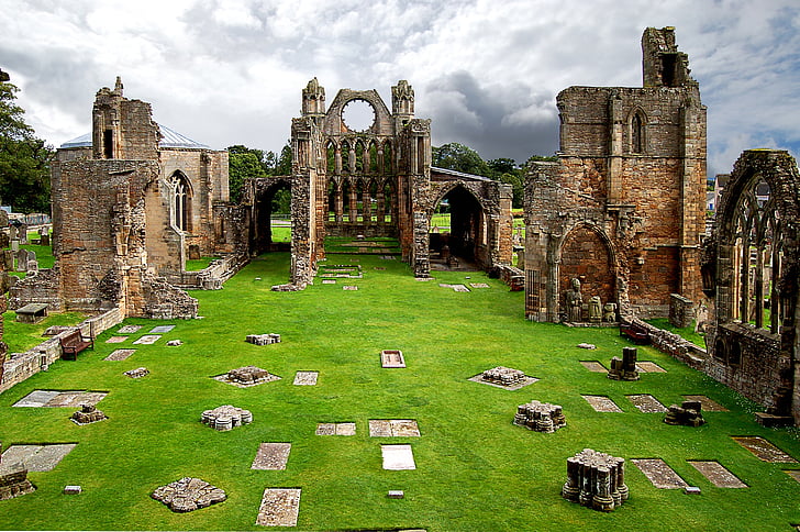 Шотландия, Елджин, катедрала, стари ruin, древен, история, миналото