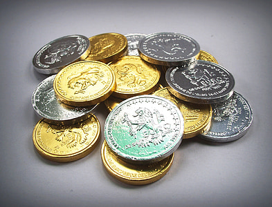 kovanica, zlato, novac, izolirani, toranj, gospodarstvo, stopa