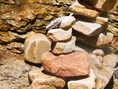 돌, 균형, 선, 자연