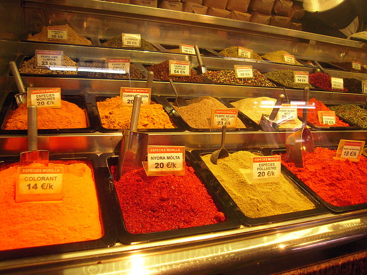 colors, spices, market, colorful, food, store, spice