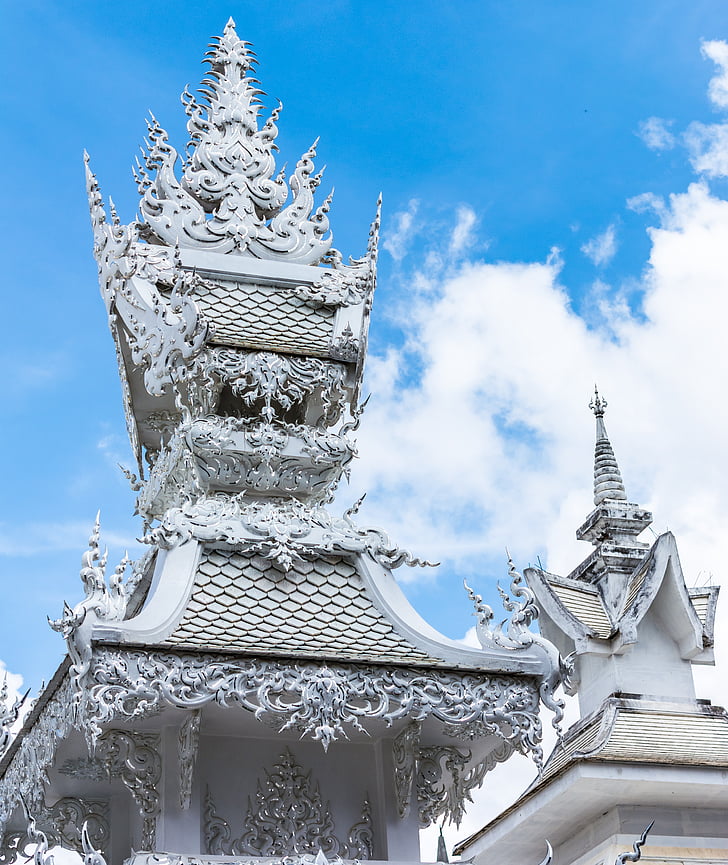 fehér templom, Chiang rai, Thaiföld, Ázsia
