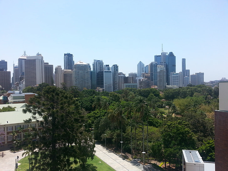 Brisbane, Queensland, Urban, Skyline, gród, centrum miasta