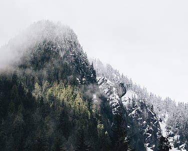 Luchtfoto, fotografie, berg, Bergen, heuvels, sneeuw, koude