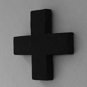 faith, cross, crucifix, wooden cross, symbol, black white, christianity