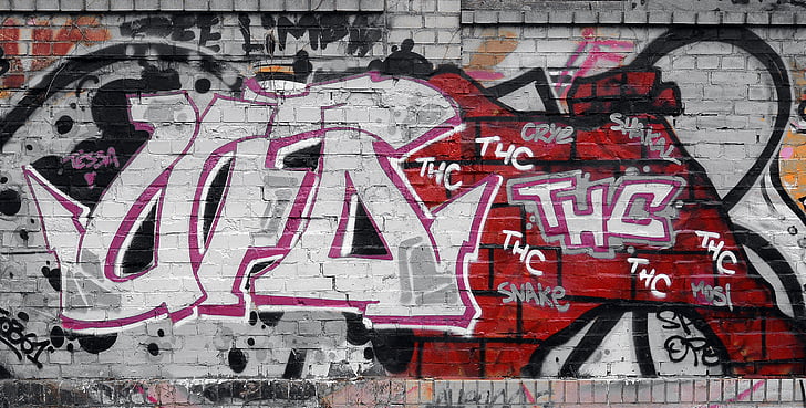 Graffiti, arte de la calle, arte urbano, pared, mural, fachada, arte