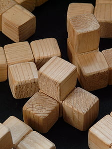 куб, дървен материал, дървени играчки, пъзел, дял, изграждане, игра