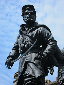 soldat, bronze, estàtua, Monument, Memorial, Guerra, històric
