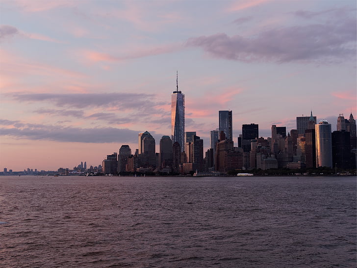 Fotografie, město, budovy, poblíž, Já?, New york, Panorama