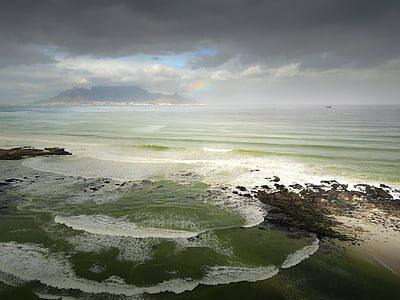 gorskih, tablemountain, med tem, iz Cape Towna, iz zraka, Ocean, Atlantika
