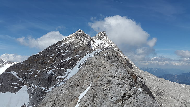 zugspitze, arête, ridge, rock ridge, zugspitze massif, mountains, alpine
