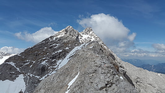 Cūgšpicė, arête, kraigo, roko kraigo, Zugspitze masyvas, kalnai, Alpių