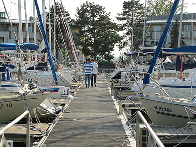 port, lake balaton, ship, yacht, sailing, sailing boat, dock