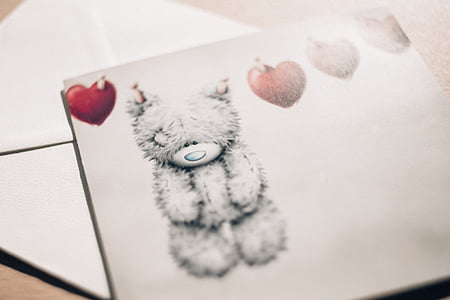 クマ, 手紙, バレンタイン, 心, 愛, かわいい, 甘い