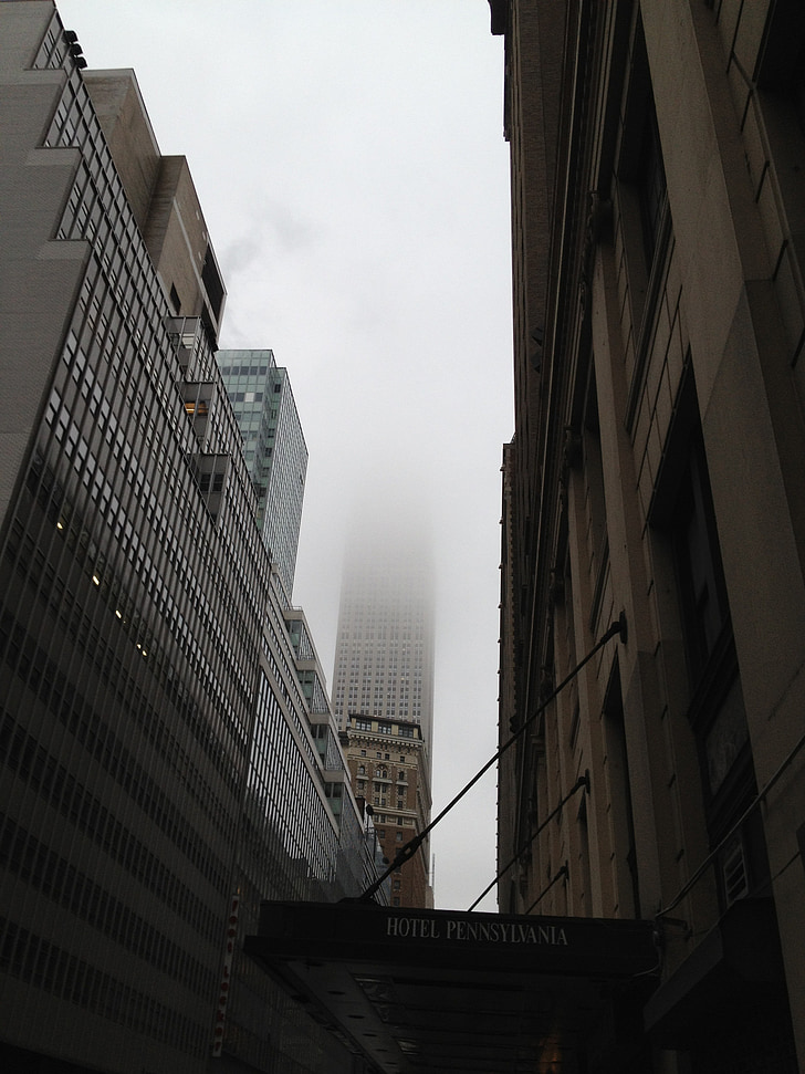 wieżowca Empire state building, Manhattan, Nowy Jork, NYC, drapacze chmur, centrum miasta, ulice